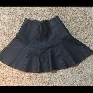 Leather high-waisted skirt